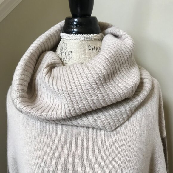 Naadam Wool Cashmere Cowl Neck Sweater Womens Medium Brown Long Sleeve Pullover - Picture 5 of 11